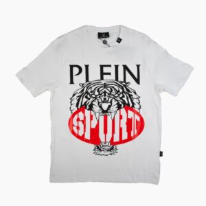 T-shirt Plein Sport biały z kontrastowym logo