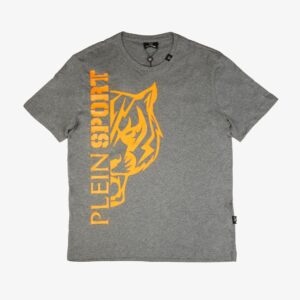 Szary t-shirt z grafiką Tiger Plein Sport