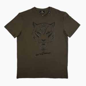 Militarny t-shirt Plein Sport z czarnym logo