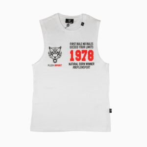 Biały t-shirt Plein Sport bez rękawów
