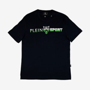Granatowy t-shirt Plein Sport z kultowym logo