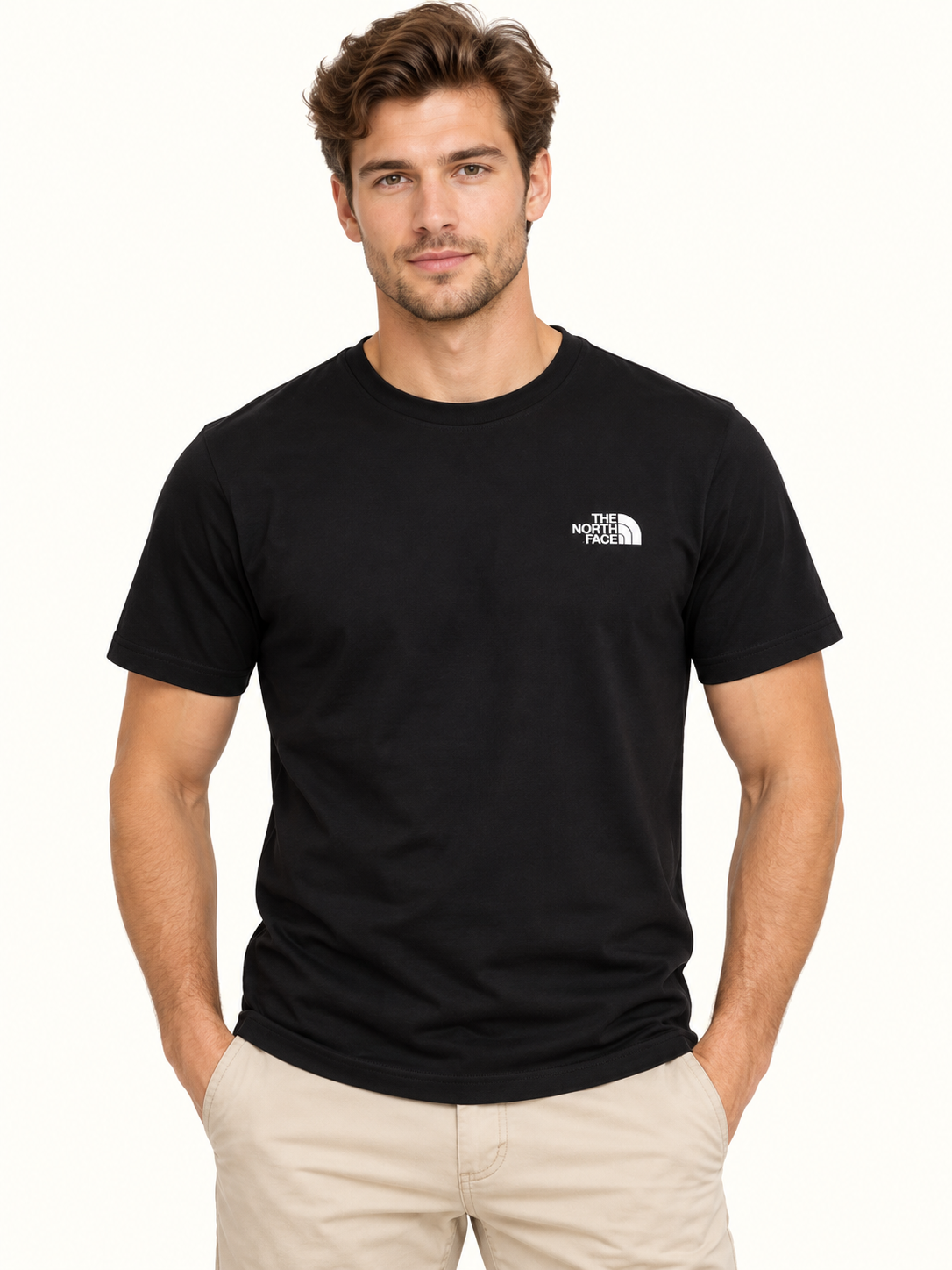 T-shirt męski The North Face czarny – widok na modelu z przodu